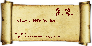 Hofman Mónika névjegykártya